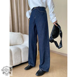 Bright Contrast Wide Leg Jeans - QH Clothing