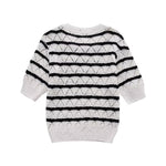 Stripe Pattern Knitted Top & Shorts - Clothing