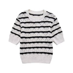 Stripe Pattern Knitted Top & Shorts - Clothing