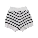 Stripe Pattern Knitted Top & Shorts - Clothing