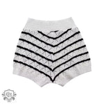 Stripe Pattern Knitted Top & Shorts - Clothing