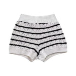 Stripe Pattern Knitted Top & Shorts - Clothing