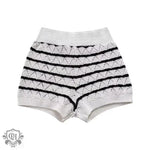 Stripe Pattern Knitted Top & Shorts - Clothing