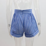 Striped Cotton Shirt & Shorts Set - Clothing