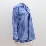 Striped Cotton Shirt & Shorts Set - Clothing