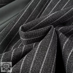 Striped Woolen Double Breasted Coat - QH Clothing