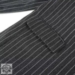 Striped Woolen Double Breasted Coat - QH Clothing