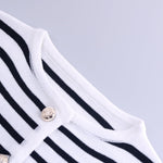 Striped Long Sleeve Top & Pocketed Shorts - Clothing