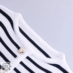 Striped Long Sleeve Top & Pocketed Shorts - Clothing