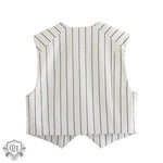 Striped V-Neck Vest - Clothing