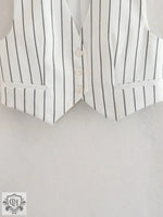 Striped V-Neck Vest - Clothing