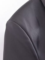 Faux Leather Long Overcoat - QH Clothing