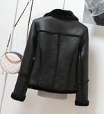 Faux Shearling Zipper Jacket - QH Clothing