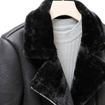 Faux Shearling Zipper Jacket - QH Clothing