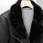 Faux Shearling Zipper Jacket - QH Clothing