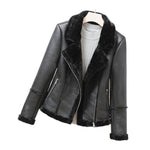 Faux Shearling Zipper Jacket - QH Clothing