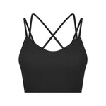 Stripe Rib Fixed One Piece Cup Sports Bra Sexy Beauty Back Short Sports Underwear Women - Quality Home Clothing| Beauty