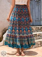 Bohemian print summer maxi patterned skirt for stylish and comfortable summer wear