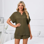 ​Summer V-neck Shorts Set -  QH Clothing