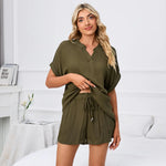 ​Summer V-neck Shorts Set -  QH Clothing