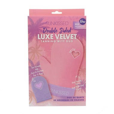 Sunkissed Double Sided Luxe Velvet Tanning Mitt Duo Body Tanning Glove + Face Tanning Mitt - Sun Care & Tanning