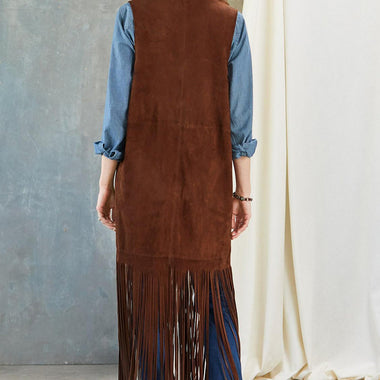 Tassel Fringe Sleeveless Vest - Clothing