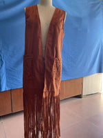 Tassel Fringe Sleeveless Vest - Clothing