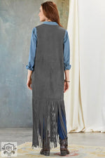 Tassel Fringe Sleeveless Vest - Clothing