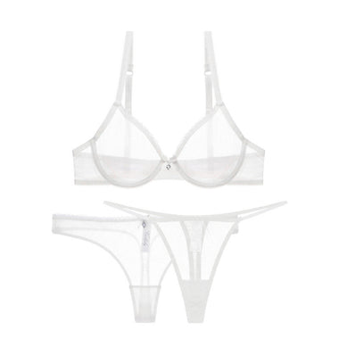 Thin Mesh Bra Set - Clothing