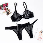 Thin Mesh Bra Set - Clothing