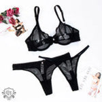 Thin Mesh Bra Set - Clothing