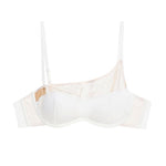 Thin Mesh Stitching Push-Up Bra Set - S / White - Clothing