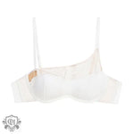 Thin Mesh Stitching Push-Up Bra Set - S / White - Clothing