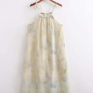 Chinese Oil Painting Tie Dye Dress - QH Clothing