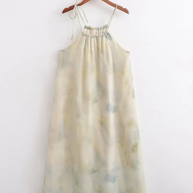 Chinese Oil Painting Tie Dye Dress - QH Clothing