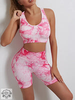 Tie Dye Cutout Yoga Workout Set - QH Clothing