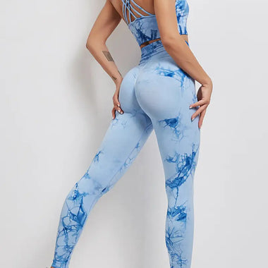 Tie Dye High Waist Yoga Suit - QH Clothing