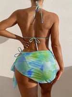 Tie Dye Split Three-Piece Bikini - QH Clothing