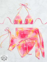 Tie Dye Split Three-Piece Bikini - QH Clothing