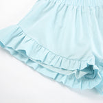 Tie Lantern Sleeve Top & Ruffle Shorts - Clothing