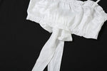 Tie-Up Top & High Waist Shorts Pajama Set - Clothing