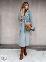 Polo Collar Woolen Trench Coat - QH Clothing