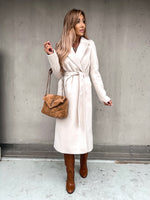 Polo Collar Woolen Trench Coat - QH Clothing