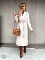 Polo Collar Woolen Trench Coat - QH Clothing