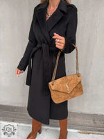 Polo Collar Woolen Trench Coat - QH Clothing