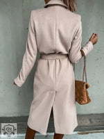 Polo Collar Woolen Trench Coat - QH Clothing