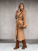 Polo Collar Woolen Trench Coat - QH Clothing