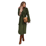 Polo Collar Woolen Trench Coat - QH Clothing