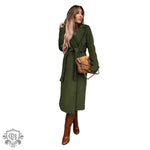 Polo Collar Woolen Trench Coat - QH Clothing