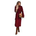 Polo Collar Woolen Trench Coat - QH Clothing